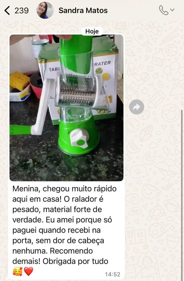 Print de WhatsApp da cliente Sandra Matos